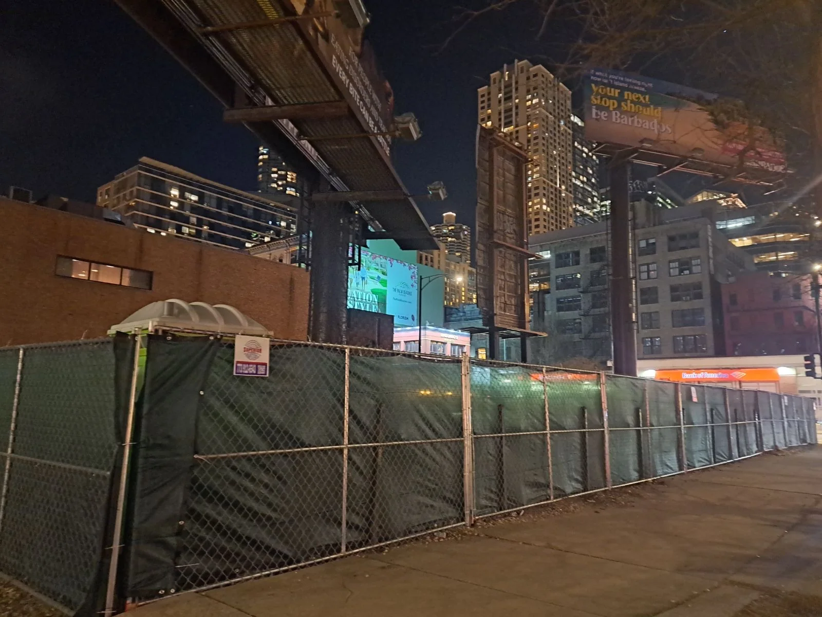 Night commercial fence