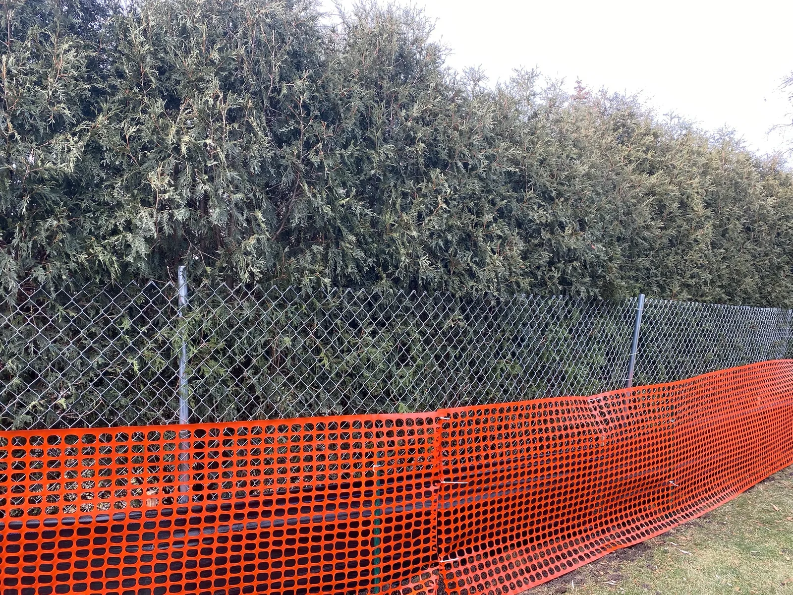 Orange jobsite fence