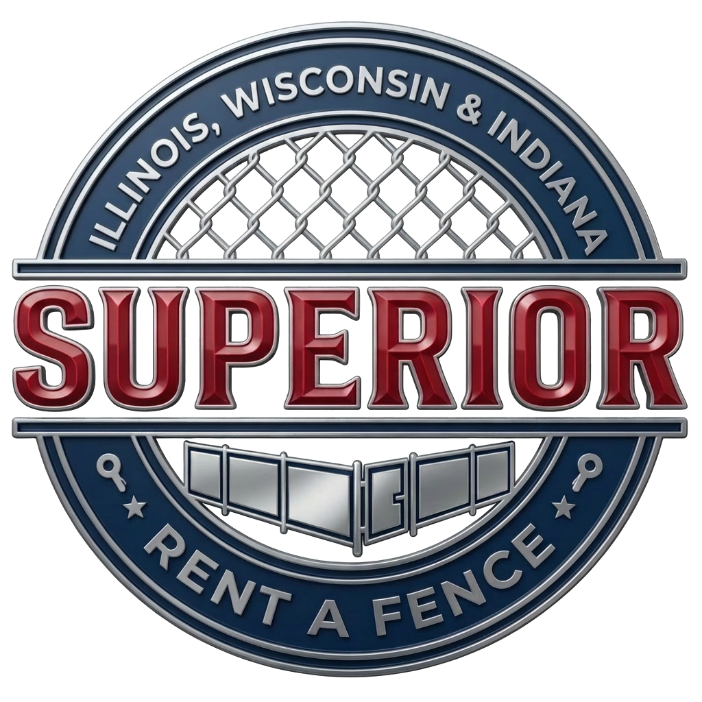 Superior Rent-A-Fence circular logo badge
